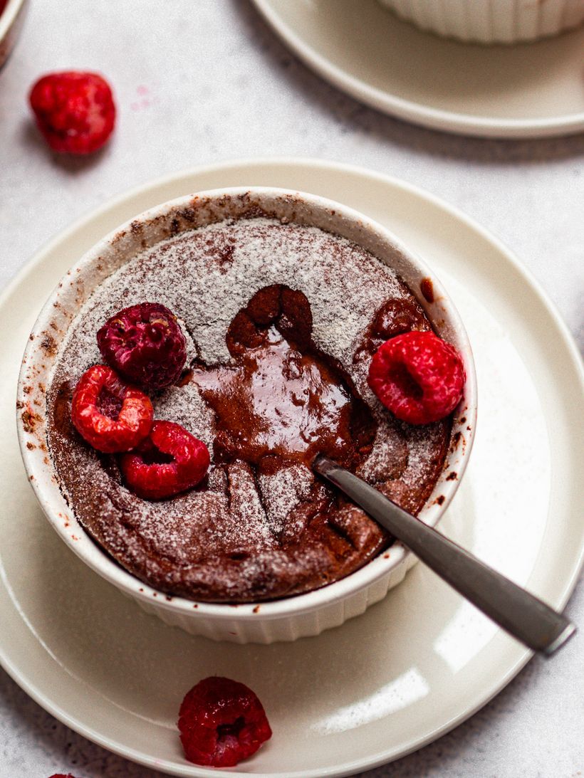 Raspberry Chocolate Lava Mug Cake