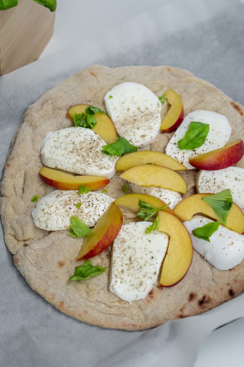 Peach & Basil Pizza