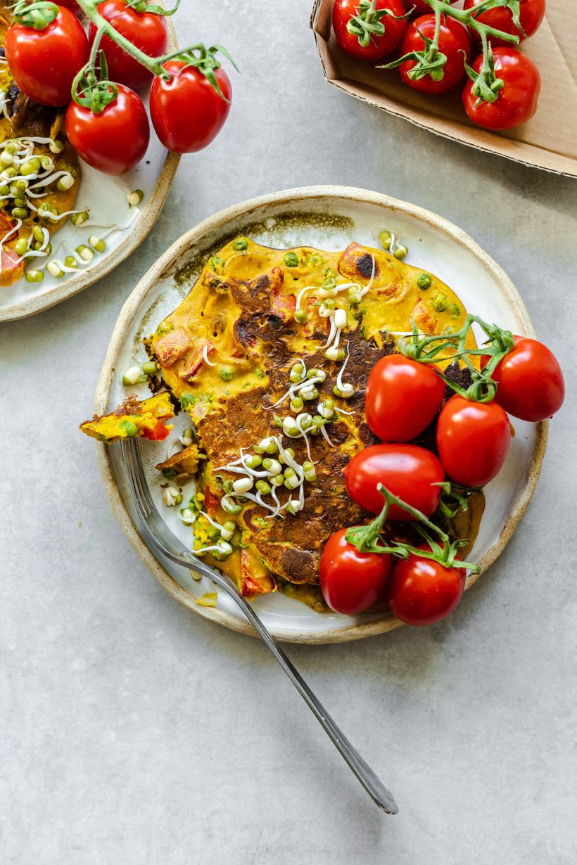 Vegan omeleta z cizrnové mouky