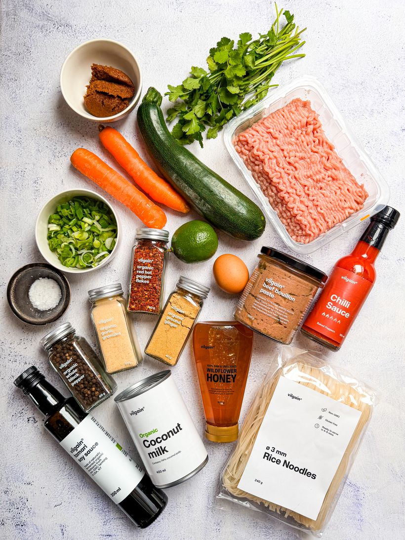 Hähnchen-Curry-Taler mit Kokosmilch