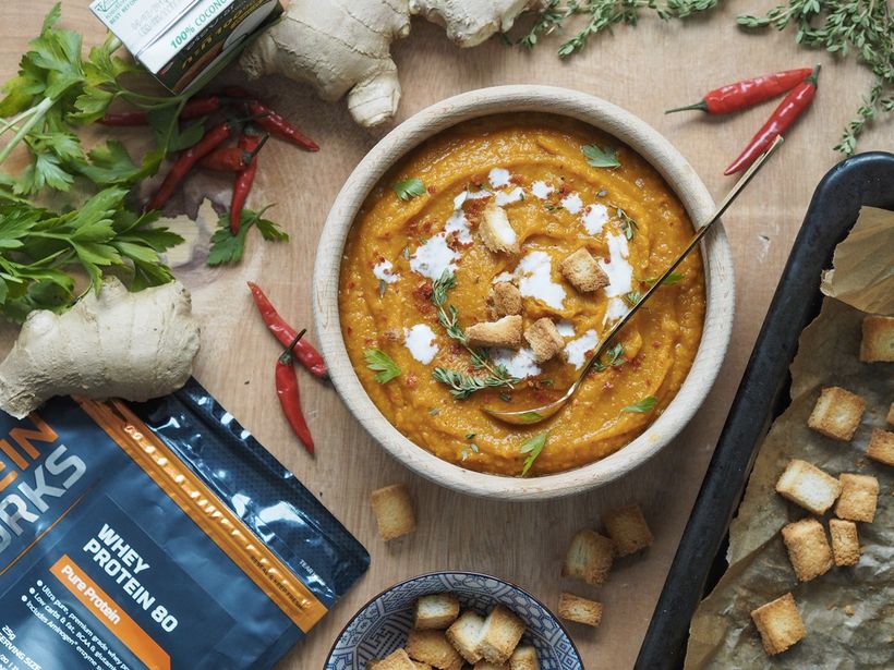 Hokkaido polievka z pečenej tekvice so zázvorom