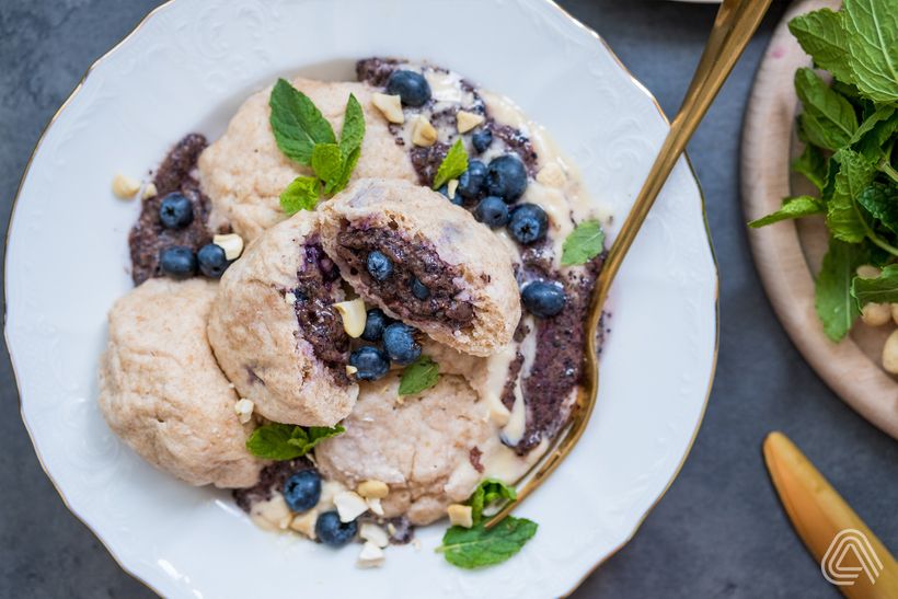 Kysnuté čučoriedkové knedle