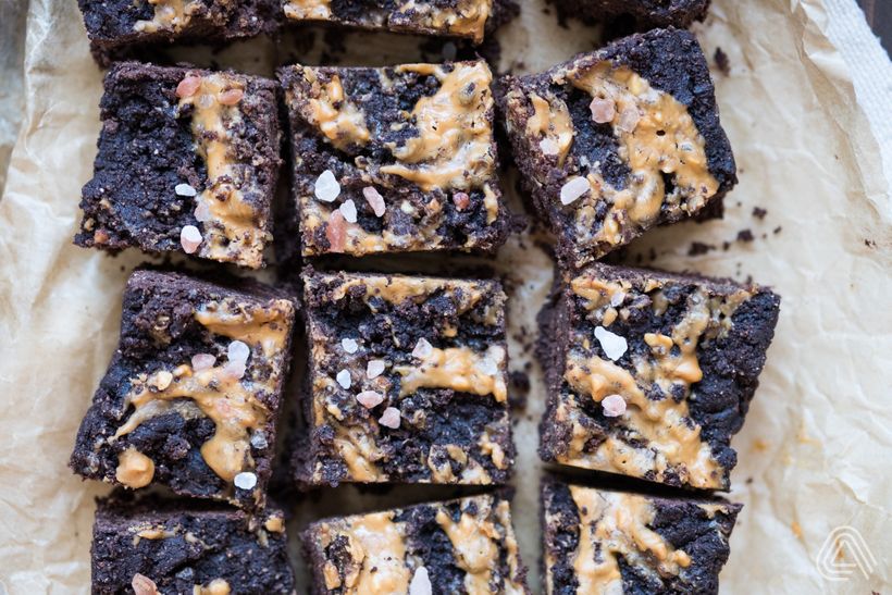 Vegan čokoládové brownies s arašídovým máslem