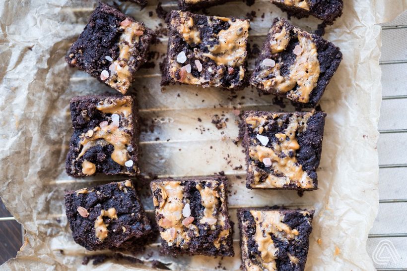Vegan čokoládové brownies s arašídovým máslem