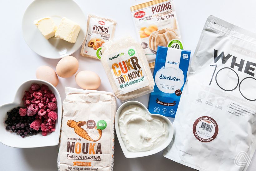 Proteínové brownies s tvarohom