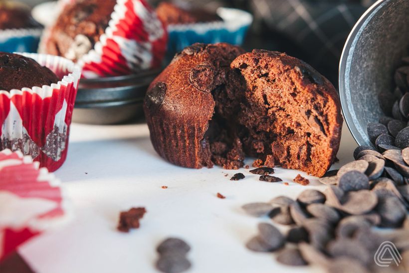 Ultračokoládové muffiny pro milovníky čokolády s bílkovinami navíc