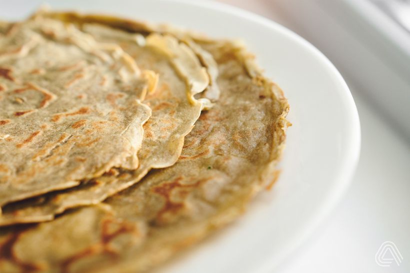 Palačinkové matcha rolky s banánem