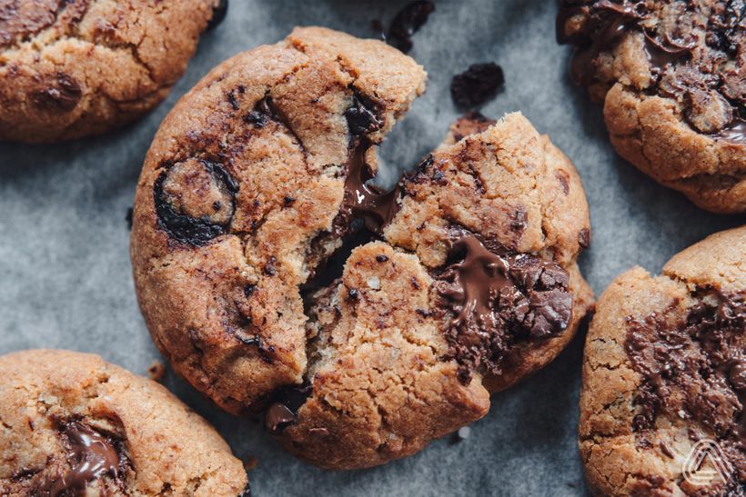 Amerikanische Schoko-Cookies mit Dinkelmehl