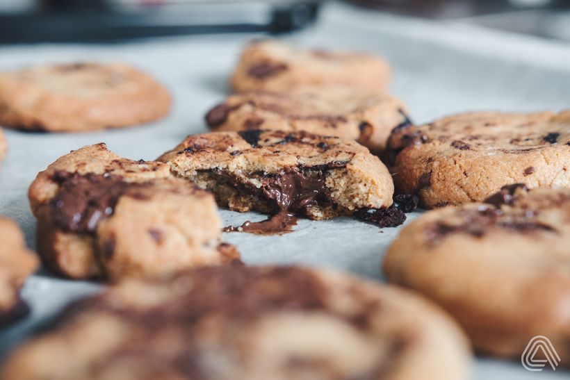 Amerikanische Schoko-Cookies mit Dinkelmehl