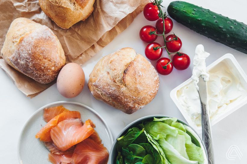 Fitness sendvič s údeným lososom