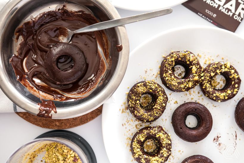 Čokoládové mini donuty bez mouky a cukru