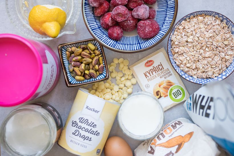 Jahodové sušienky s bielou čokoládou