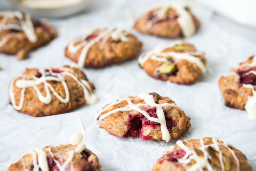 Jahodové sušienky s bielou čokoládou