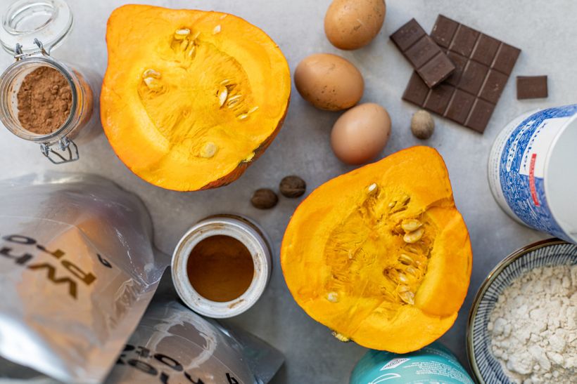 Čokoládové brownies s ľahkým tekvicovým krémom