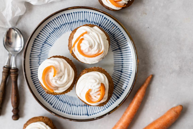 Nadýchané ořechovo-mrkvové muffiny s krémem