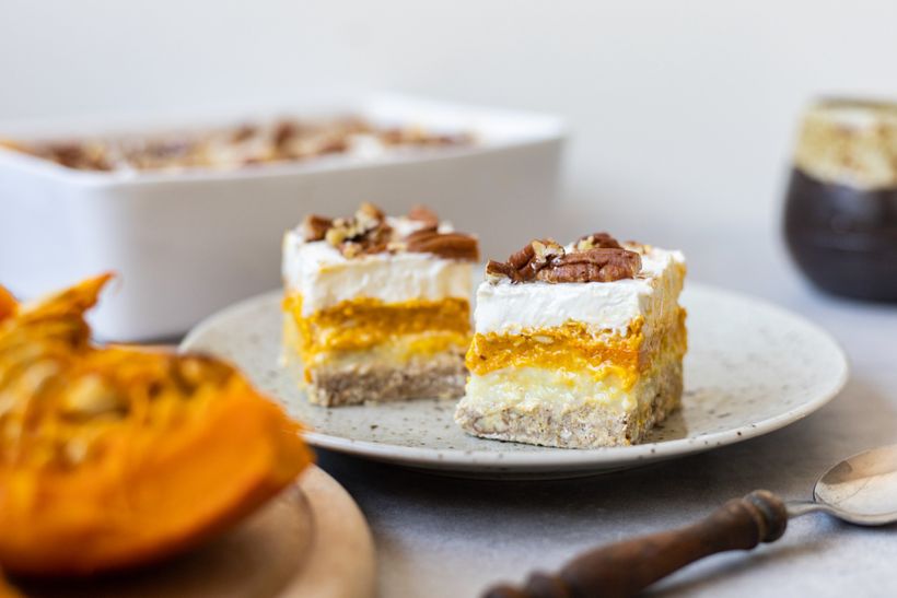 Nebeské tekvicové rezy s troma druhmi krémov