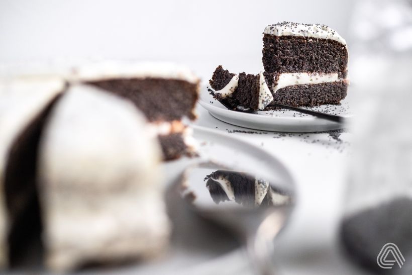 Quarkmohnkuchen mit Marmelade ohne Mehl