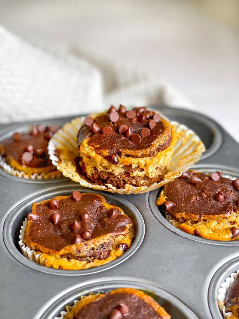 Čokoládové cheesecake muffiny