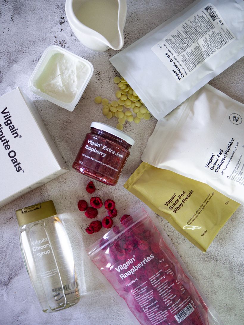 Malinové overnight oats s bílou čokoládou