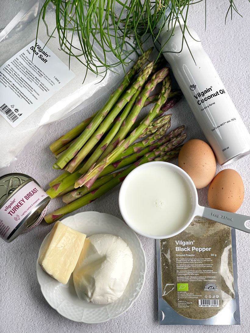 Zapečený chřest s krůtím masem