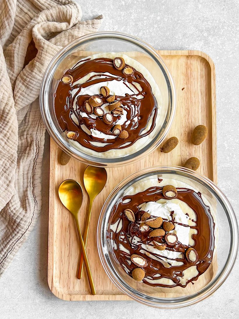 Proteinový pudink se slaným karamelem