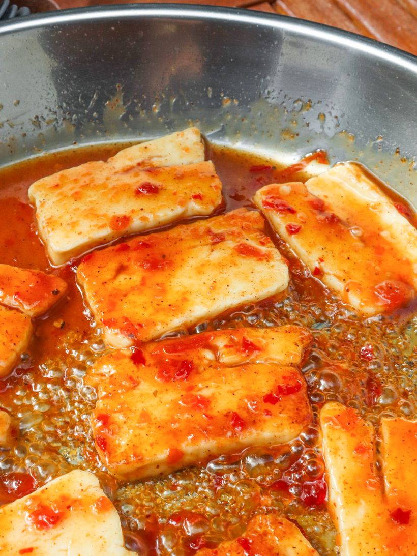 Halloumi Tacos with Sweet Chilli Sauce