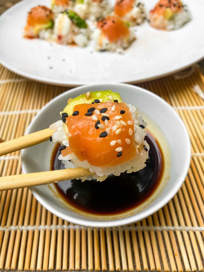 Simple Sushi Bites with Egg Box