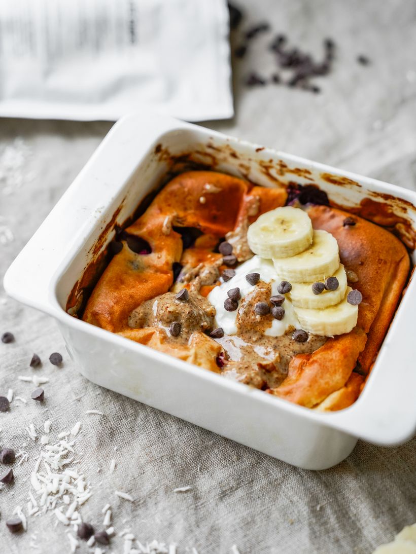 Proteinová buchta s ovocem pro jednoho