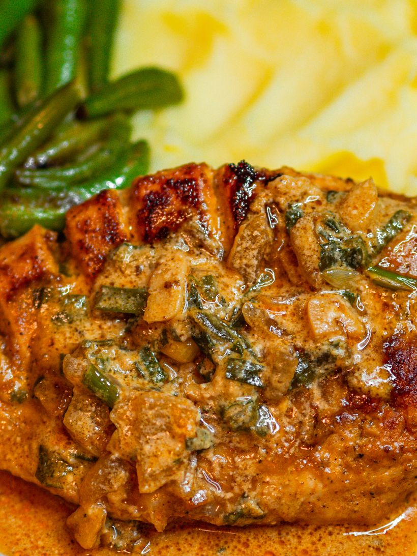 Parmazánové kuře s bramborovou kaší