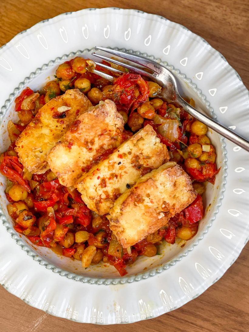 Salát z pečené zeleniny se sýrem halloumi