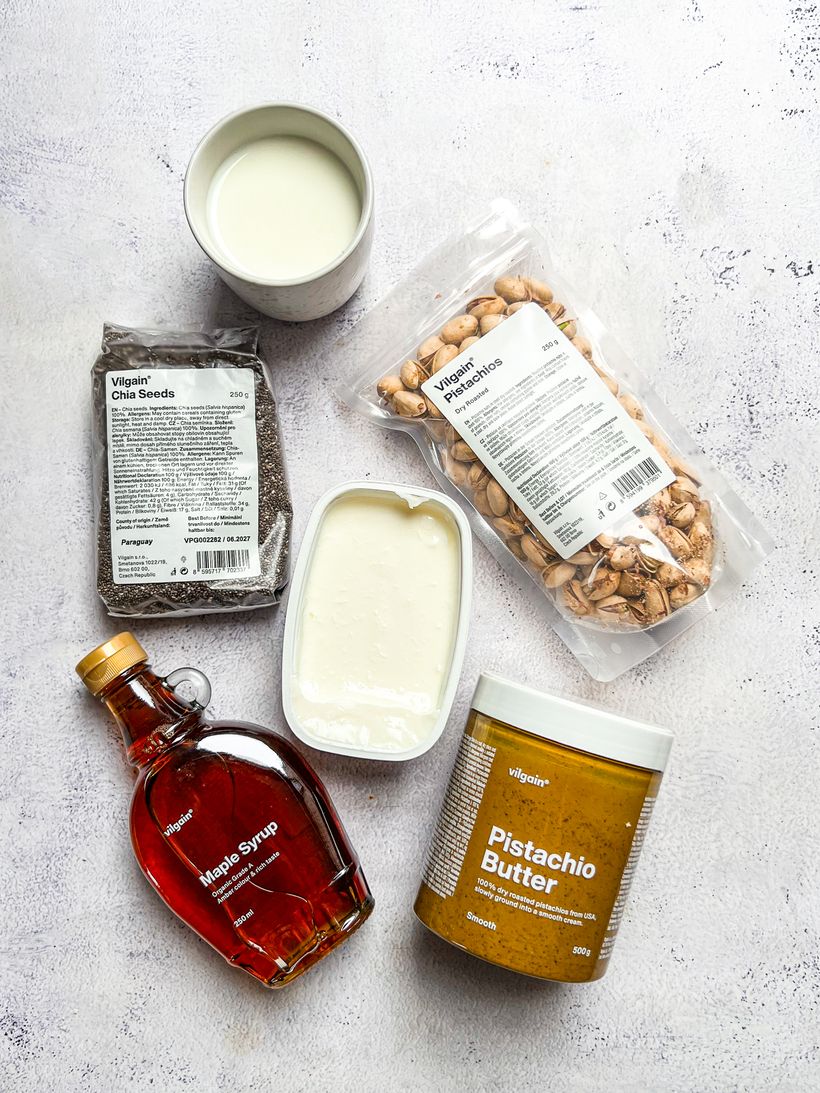 Pistáciový chia pudink