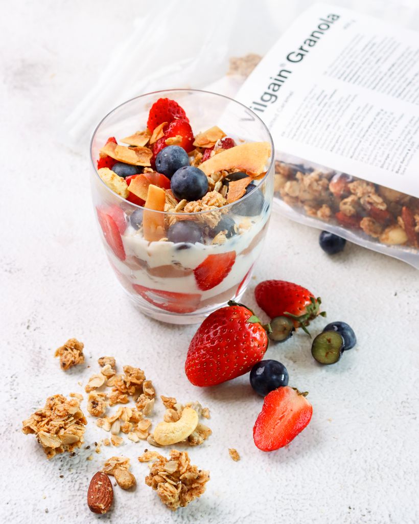 Nepečený tvarohový dezert s ovocem do skleničky