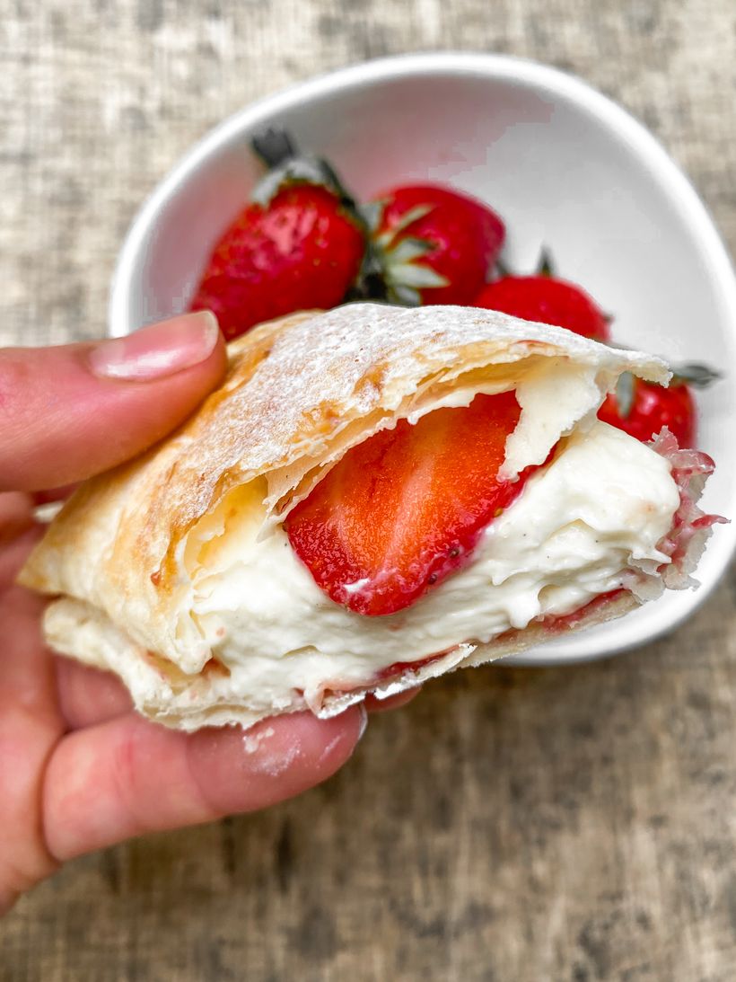 Taštičky z listového těsta s tvarohovým krémem