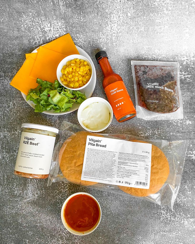 Pita chlieb na mexický spôsob s hovädzím mäsom