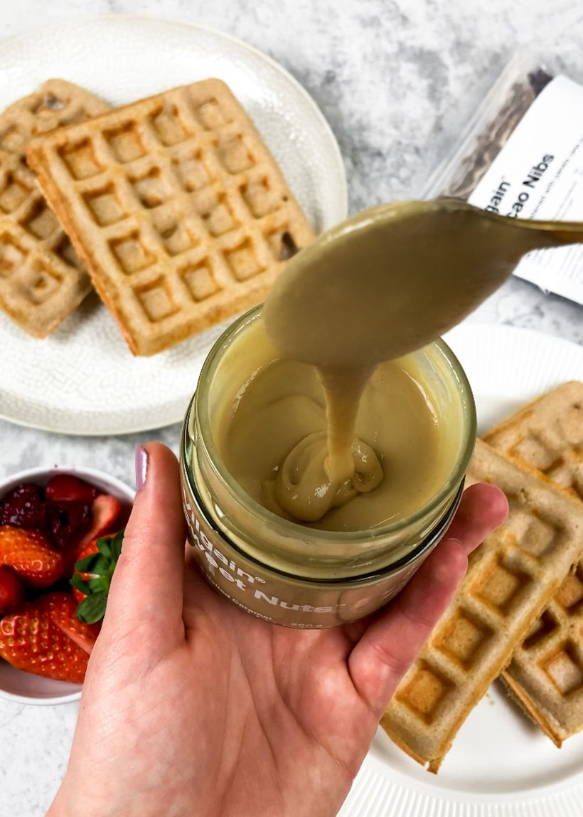 Proteínové vafle so slaným karamelom