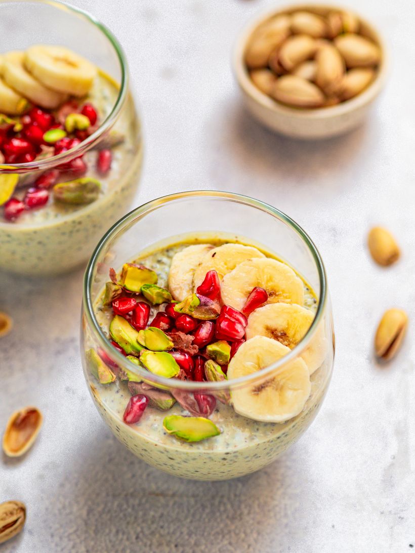 Pistáciový chia pudink