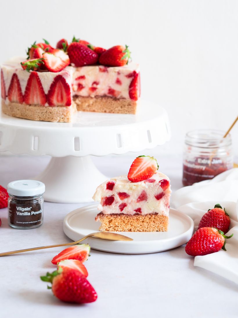 Jahodová torta Fraisier s tvarohom