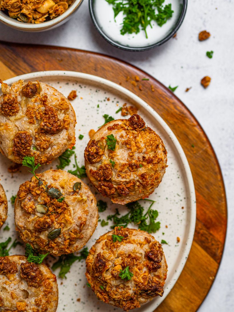 Slané muffiny se sýrem a slaninou