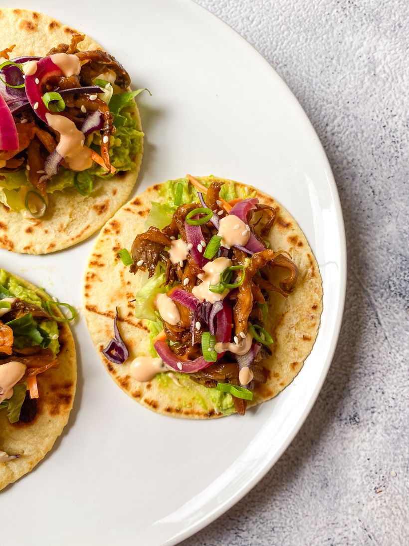 Tacos s trhanou hlívou ústřičnou