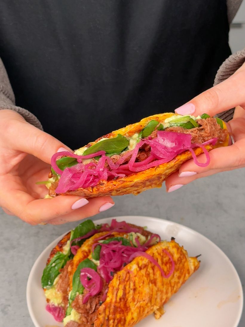 Karotten-Wraps mit Pulled Beef