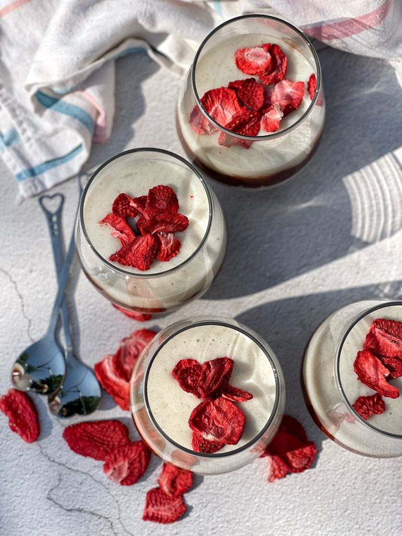 Rýžová kaše s jahodovým džemem