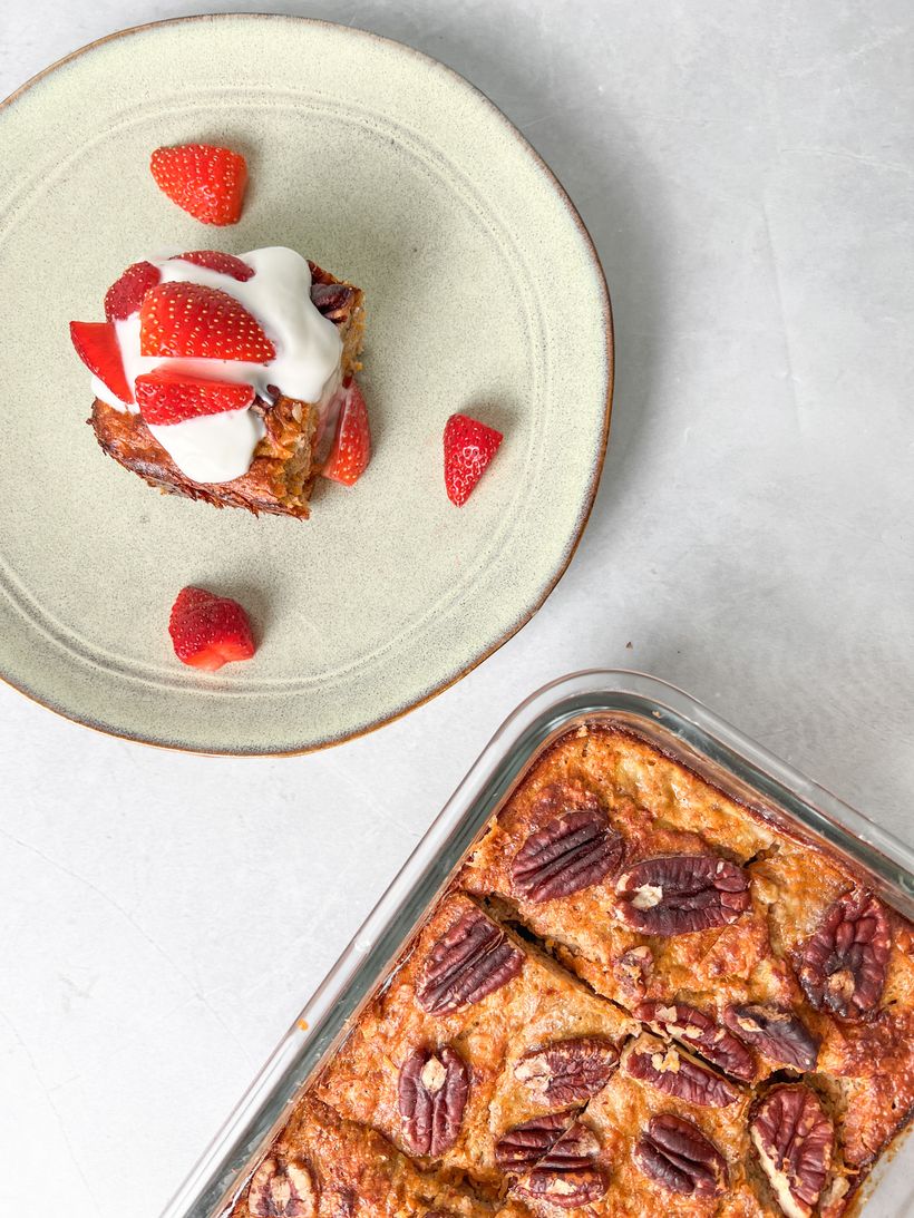 Baked oats cu căpșuni