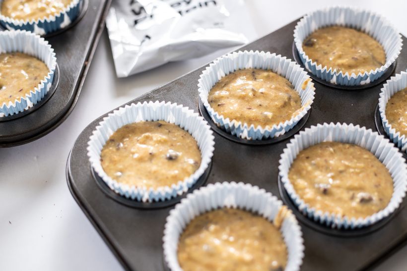 Banánové muffiny s proteínom a čokoládou