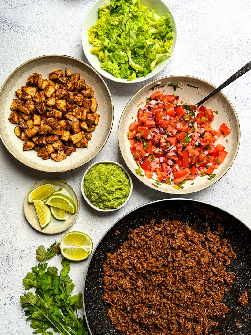 Taco Bowl s mletým hovězím masem