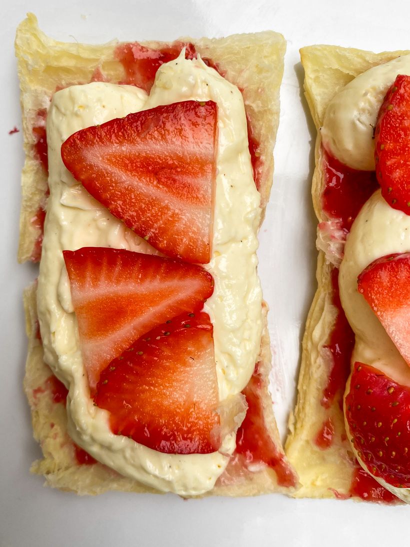 Taštičky z listového těsta s tvarohovým krémem