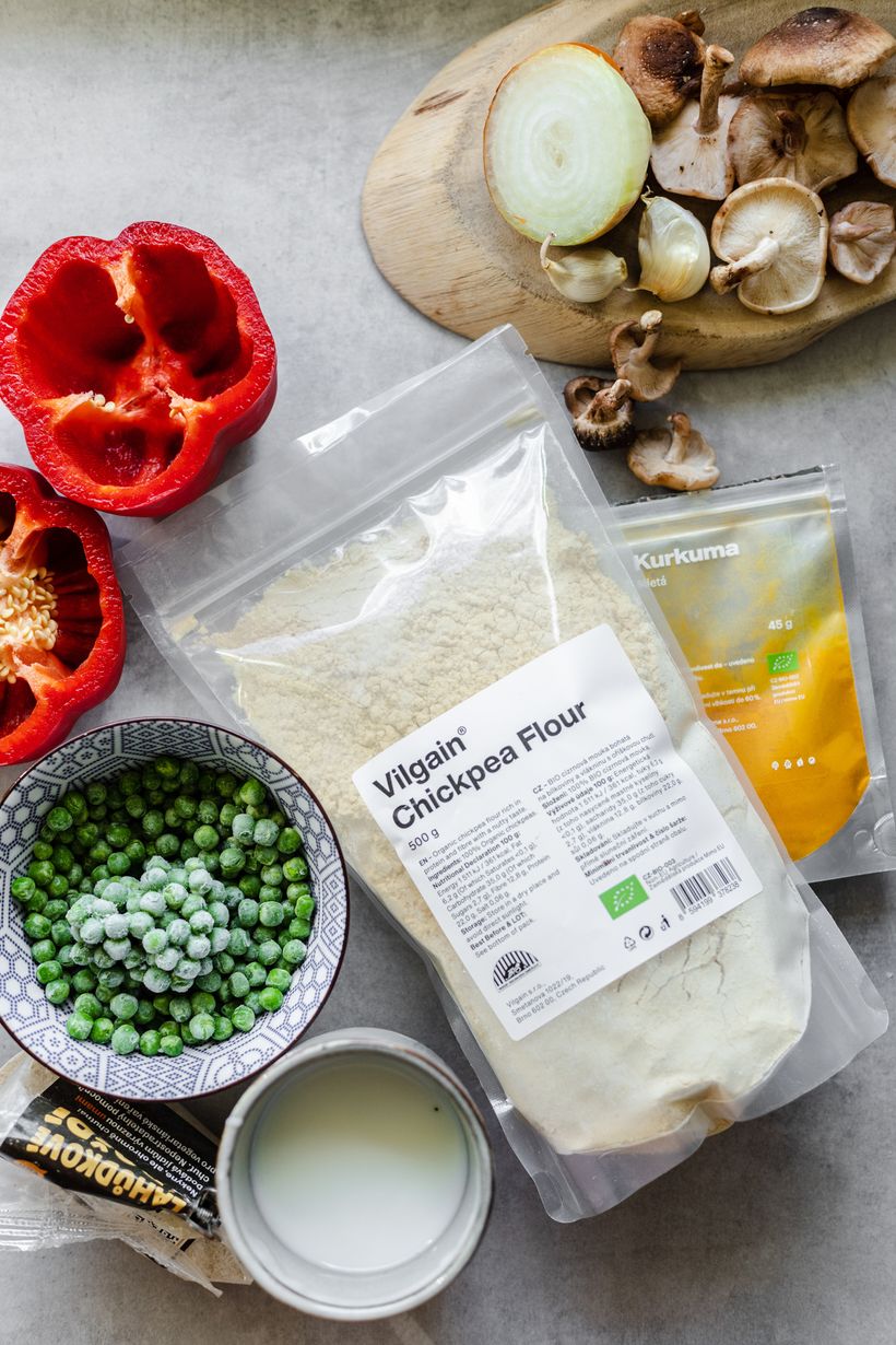 Vegan omeleta z cizrnové mouky