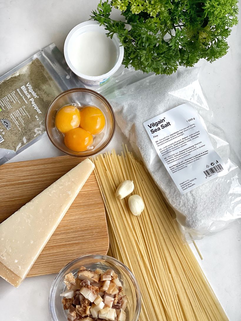 Špagety carbonara se smetanou