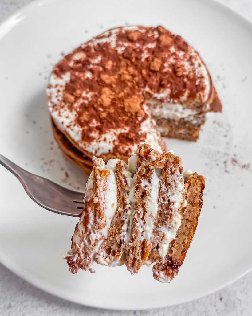 Protein Tiramisu Pancakes