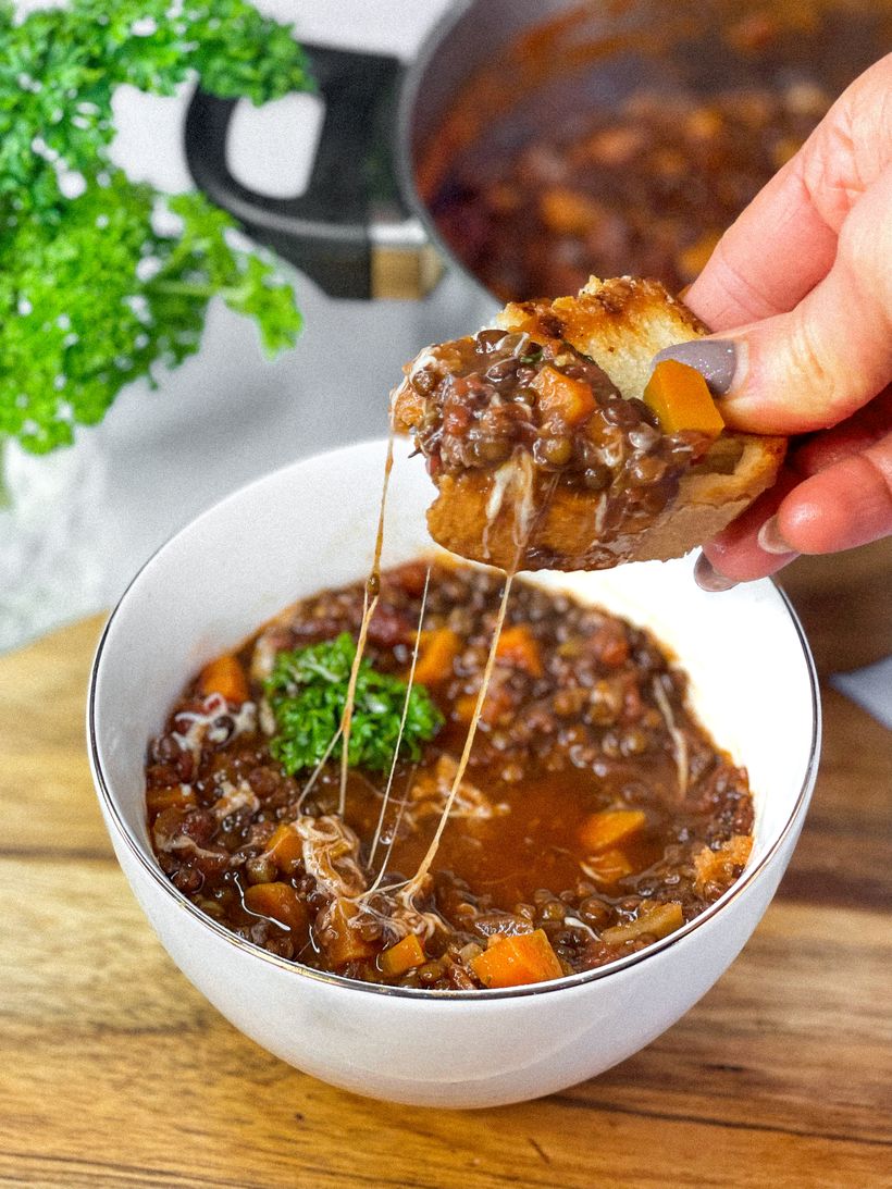 Einfache Linsensuppe mit Gemüse