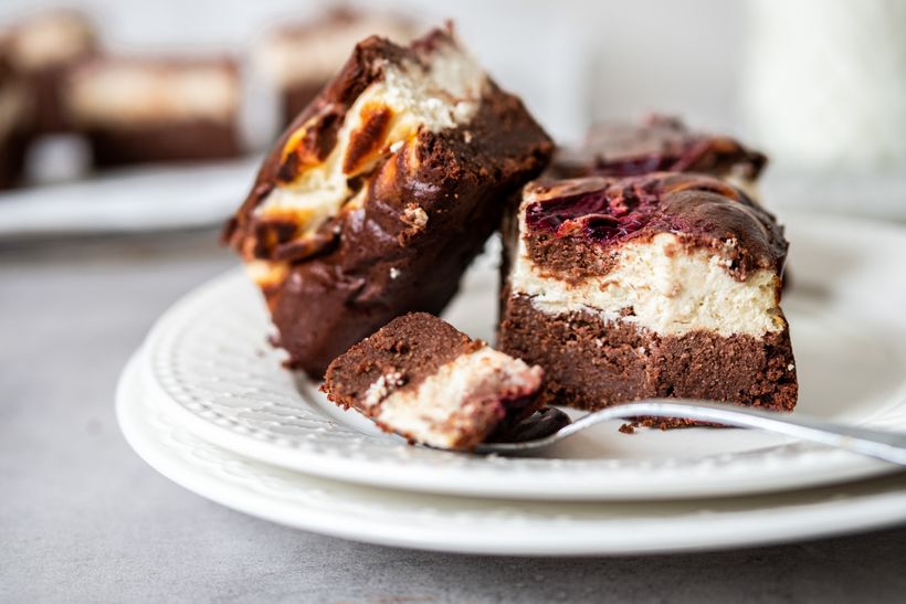 Schoko-Käsekuchen-Brownies mit Quark